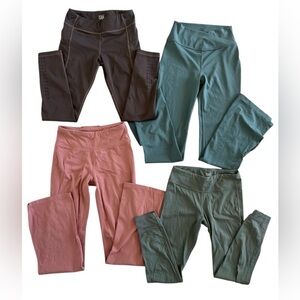 Athleta Kids Leggings bundle Set - Brown, Teal, Pink